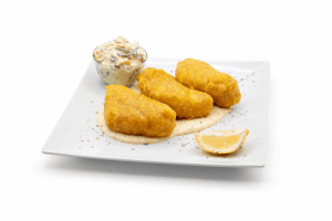 Bacalao en tempura con salsa tártara de zanahoria